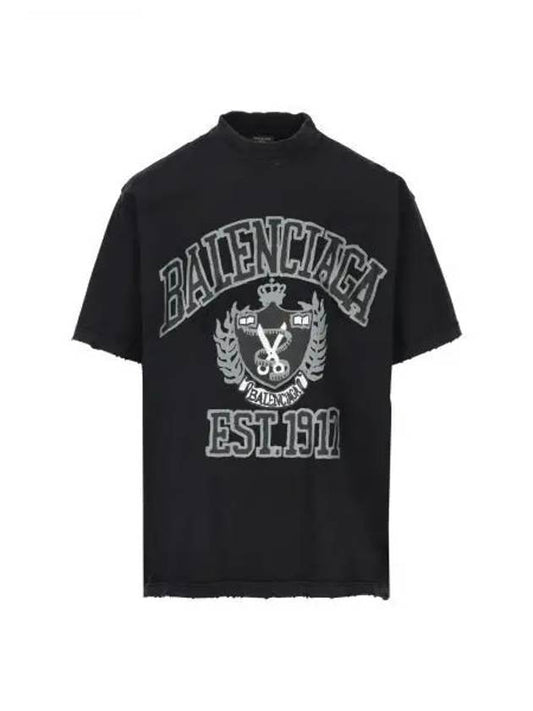 Luxury Balenciaga DIY College Medium Fit Short Sleeve T-Shirt Black