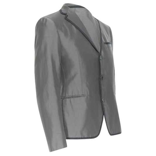 Luxury Bottega Veneta classic tailor cotton blazer jacket pipe trim