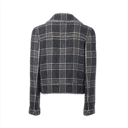 Chanel Coconut Button Wool x Camel Jacket 38 Grey P73124V64578 Check-in