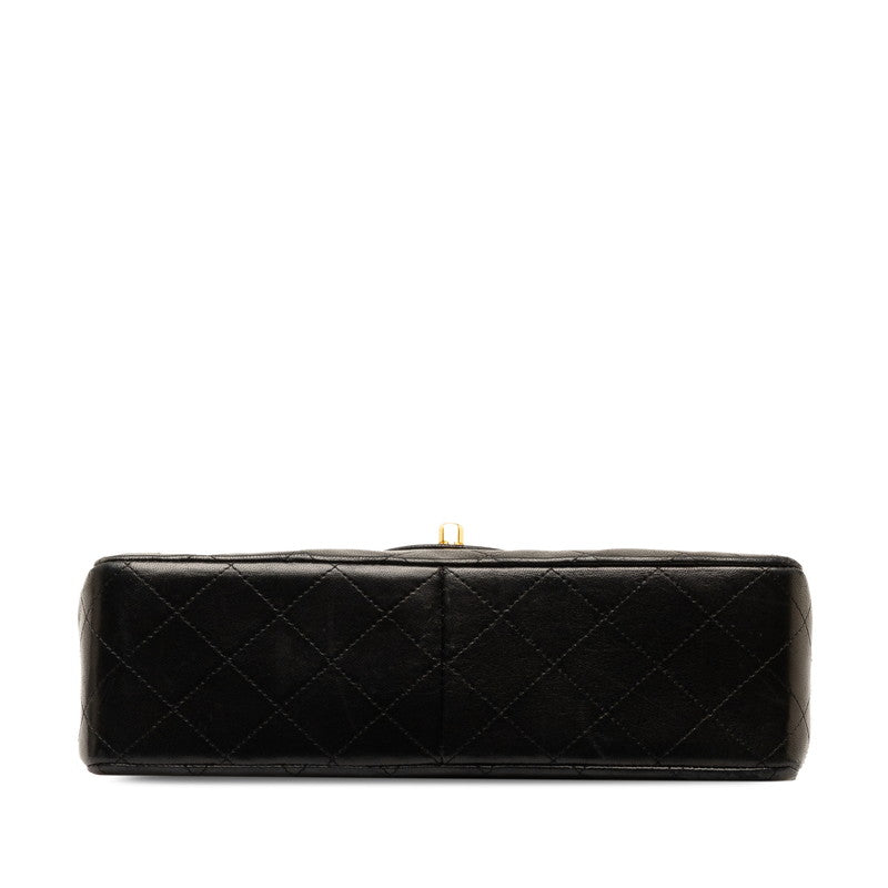 Chanel Mattrase 25 Coco Double Flap Chain Shoulder Bag Black G CHANEL