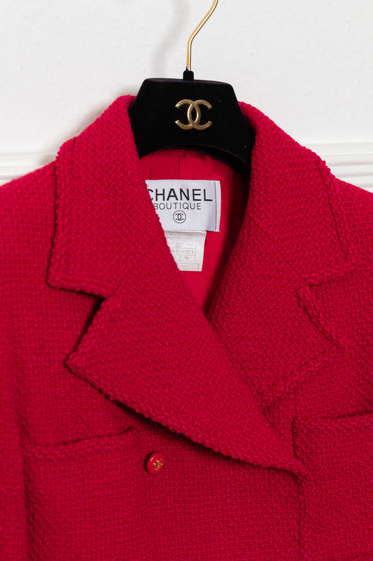 CHANEL F95 Jacket Tweed Red