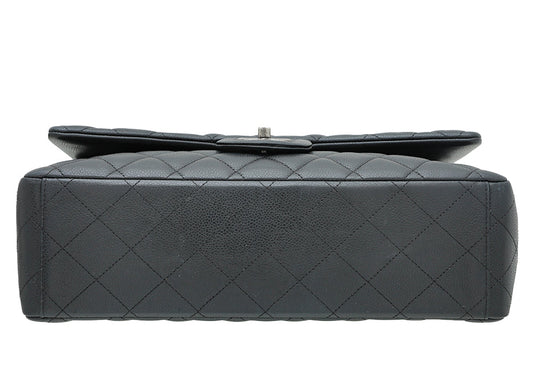 Chanel Black CC Classic Double Flap Maxi Bag