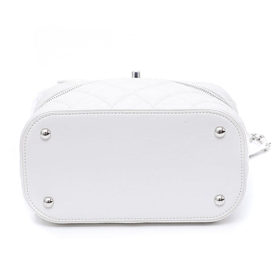Chanel White CC Crumpled Backpack