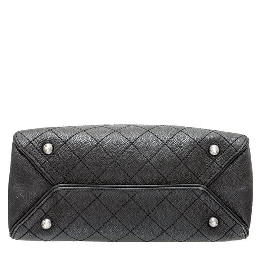 Chanel Black Hampton Convertible Tote Bag