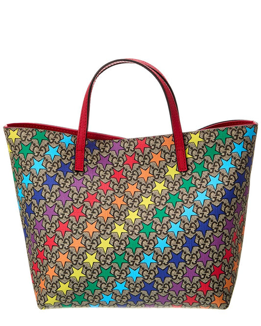 Luxury Gucci Trending 2025 Stars GG Supreme Canvas & Leather Tote