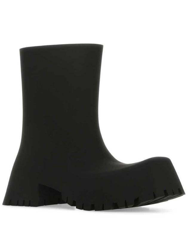 Luxury Balenciaga Rubber Trooper Ankle Boots Black