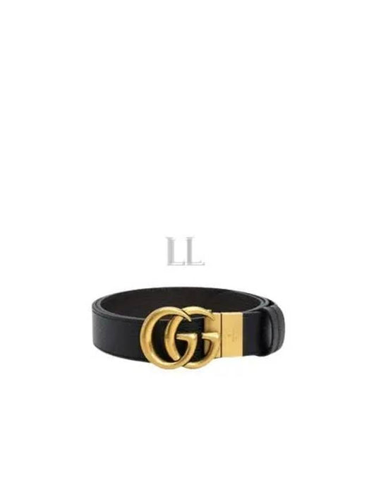 Luxury Gucci Trending 2025 Double G Buckle Reversible Leather Belt Black