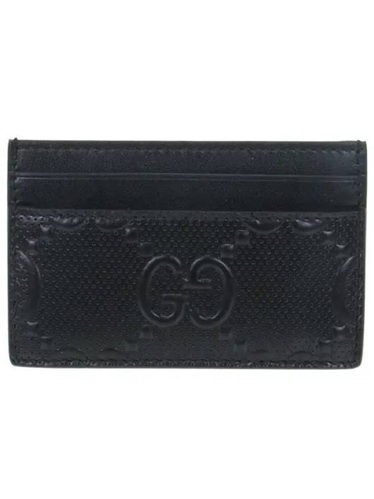 Luxury Gucci Trending 2025 GG Embossed Two-Stage Card Wallet Black