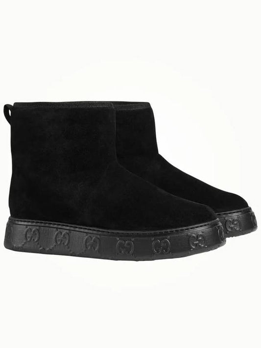 Luxury Gucci Trending 2025 Women's Suede Middle Boots Black