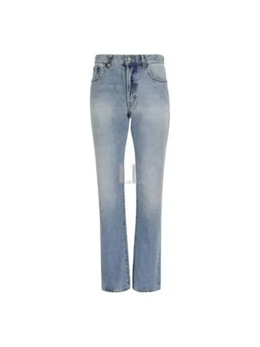 Luxury Saint Laurent Women's Cassandre Jeans Hawaiian Blue