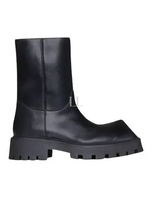 Luxury Balenciaga Rhino Leather Ankle Boots Black