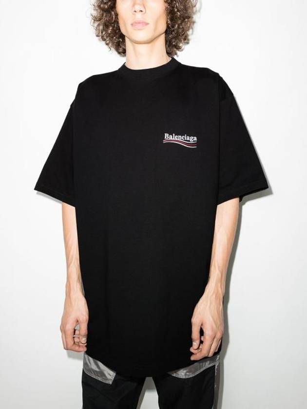 Luxury Balenciaga Political Campaign Large Fit Short Sleeve T-Shirt Black