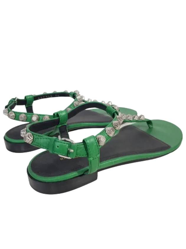 Luxury Balenciaga Stud Strap Sandals Green