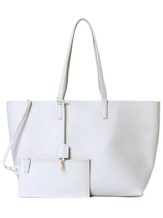 Luxury Saint Laurent East West Shopper Tote Bag Ivory