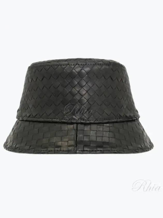 Luxury Bottega Veneta Intrecciato Leather Bucket Hat Dark Green