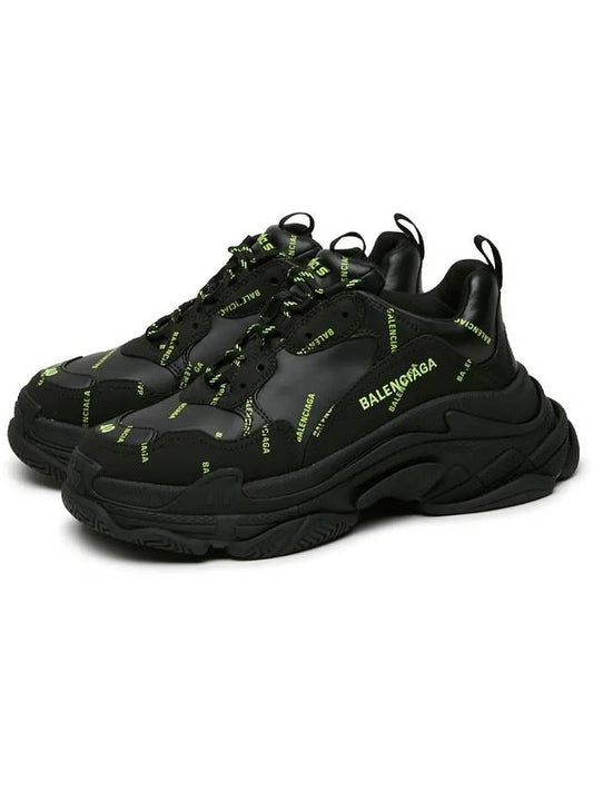 Luxury Balenciaga All Over Triple S Low Top Sneakers Black