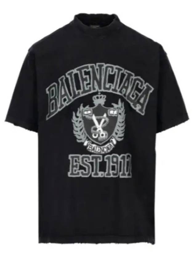 Luxury Balenciaga DIY College Medium Fit Short Sleeve T-Shirt Black