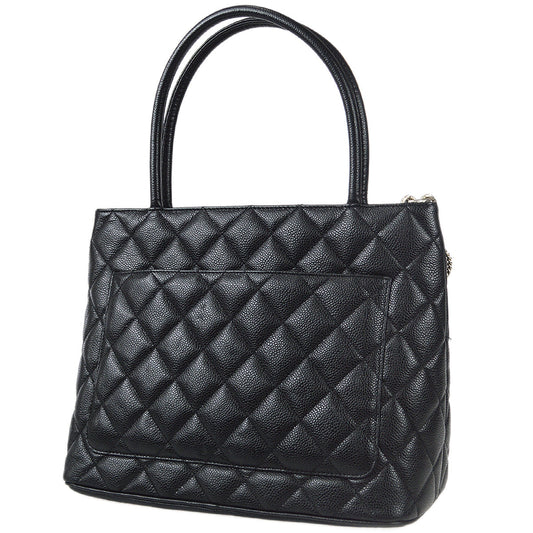 Luxury Chanel 2001-2003 Black Caviar Medallion Tote