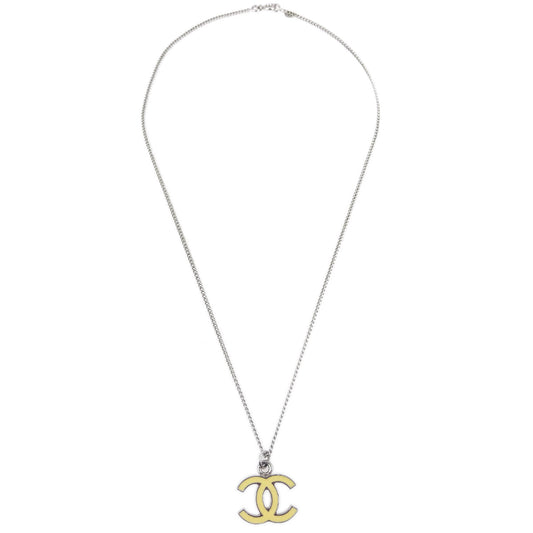 Luxury Chanel Chain Necklace Silver White 06V