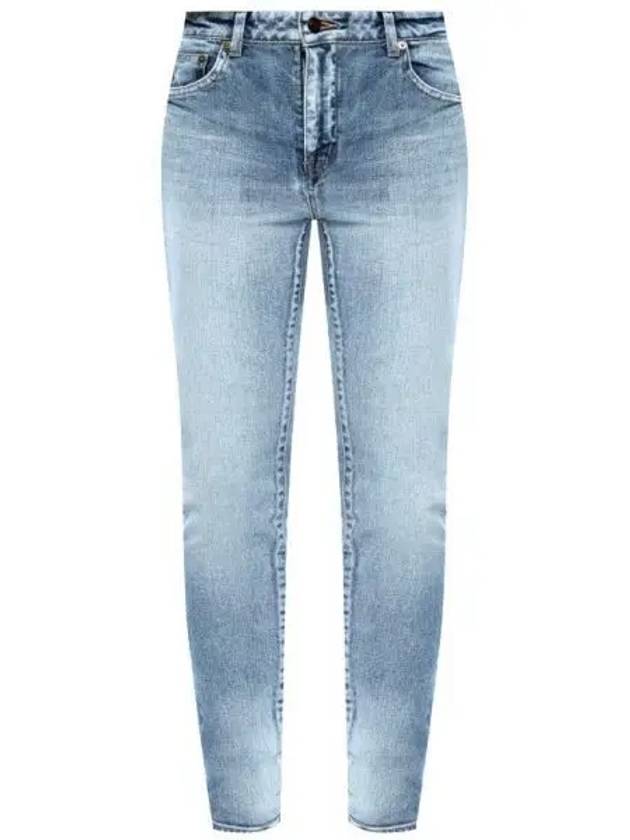 Luxury Saint Laurent Women's Denim Skinny Jeans Light Blue