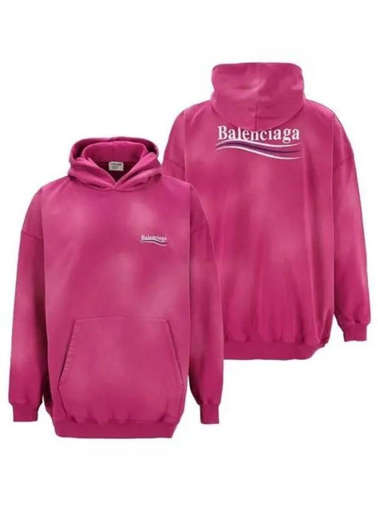 Luxury Balenciaga Political Campaign Oversized Fit Hoodie Pink