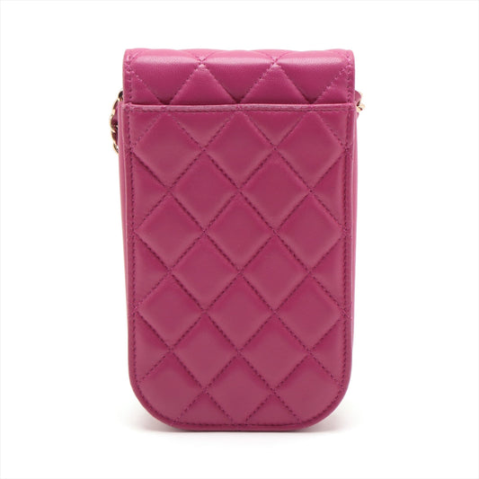 Chanel Lambskin Ramsay Chain Shoulder Bag Rose G 28th