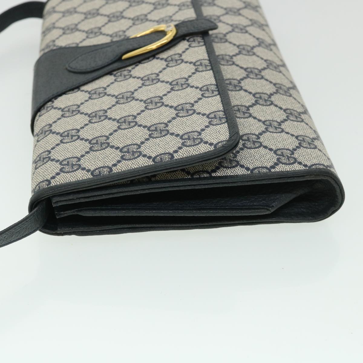Luxury Gucci GG Canvas Shoulder Bag PVC Leather Navy ep1671