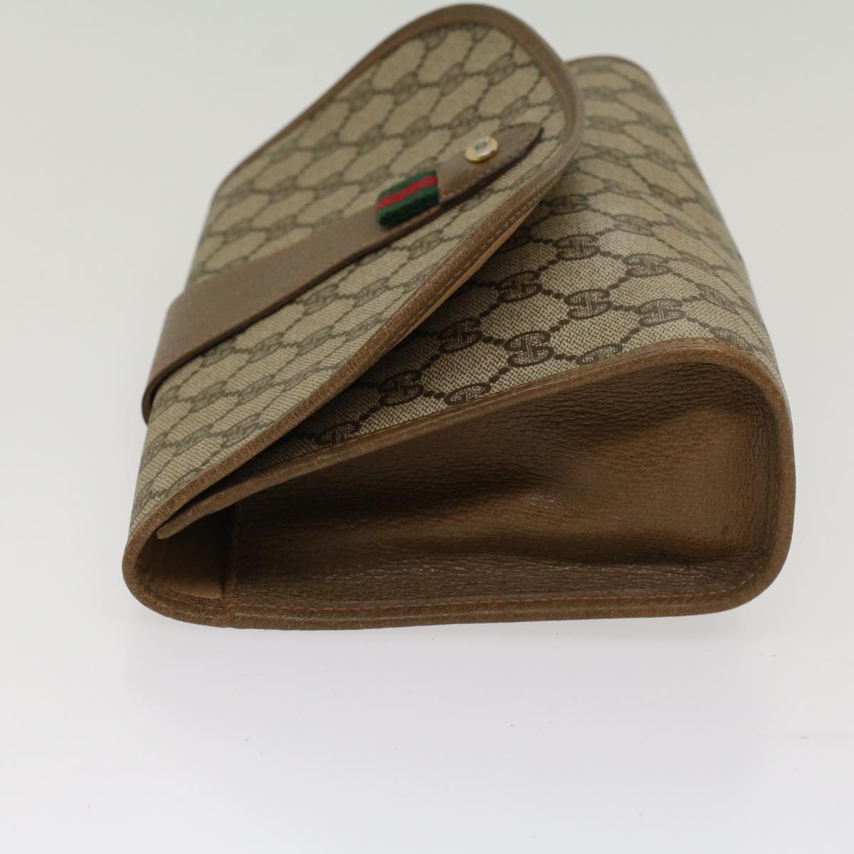 Luxury Gucci GG Canvas Web Sherry Line Clutch Bag Beige Red Green 89 01 030 ep1704