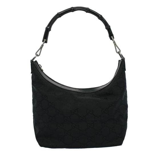 Luxury Gucci GG Canvas Bamboo Shoulder Bag Black 000 0531 002058 ep1777