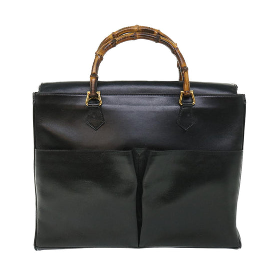 Luxury Gucci Bamboo Hand Bag Leather 2way Black 002 2855 0322 0 ep1823