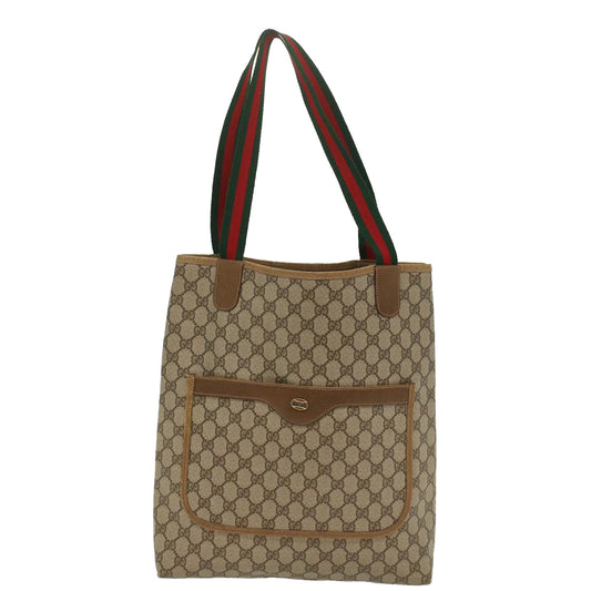 Luxury Gucci GG Canvas Web Sherry Line Tote Bag Beige Green Red 39 02 003 ep1854