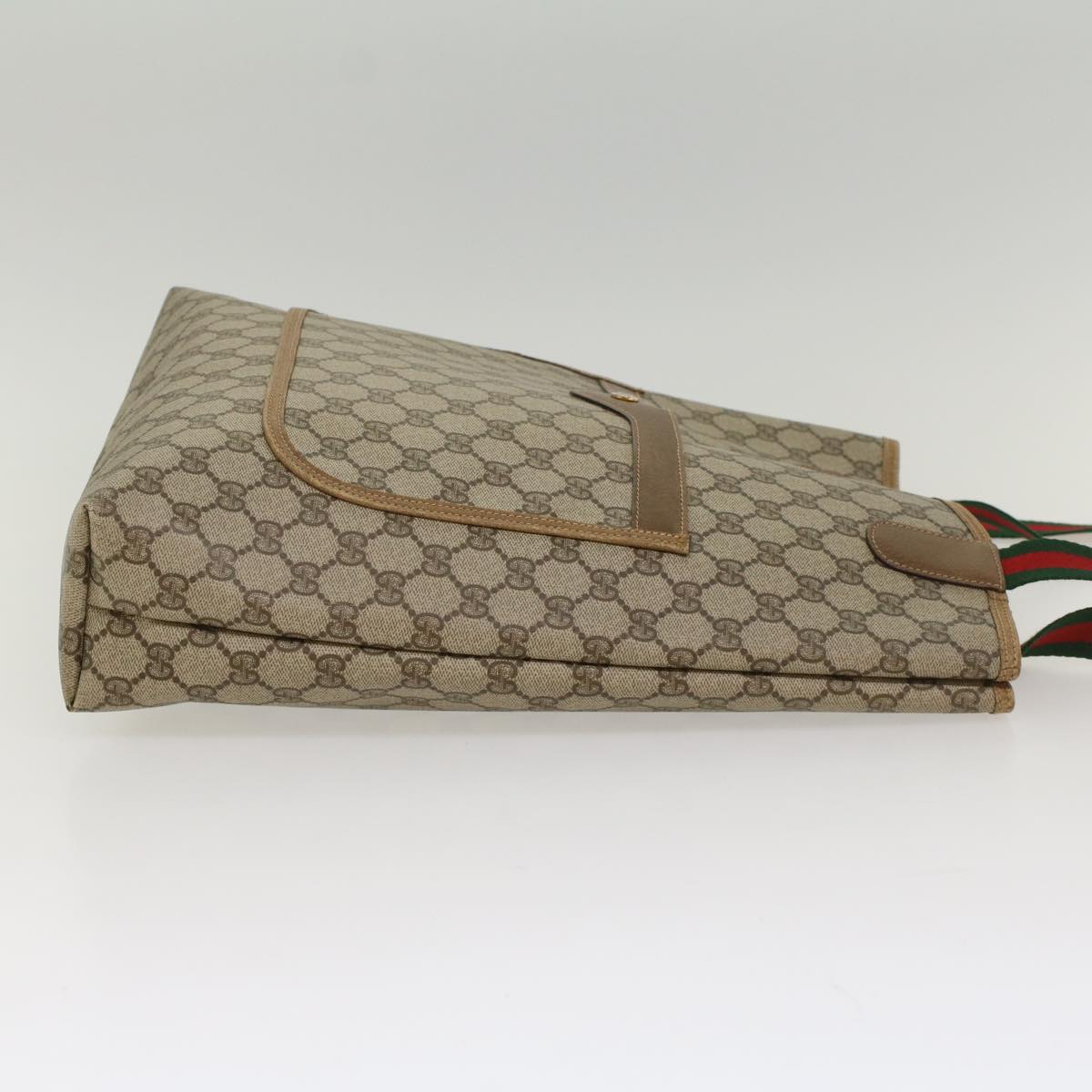 Luxury Gucci GG Canvas Web Sherry Line Tote Bag Beige Green Red 39 02 003 ep1854