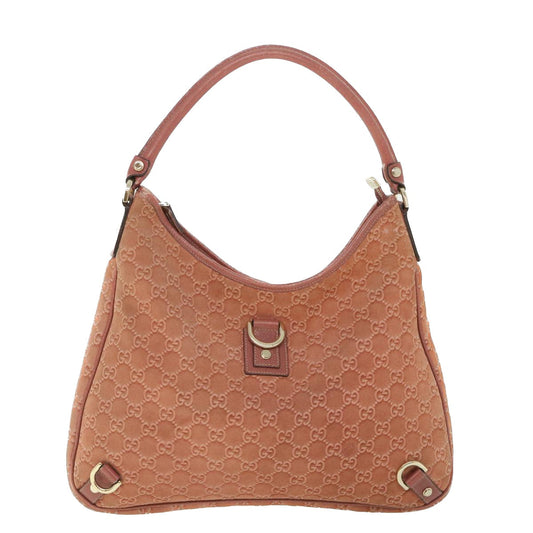 Luxury Gucci GG Canvas Shoulder Bag Suede Red 130737 ep1866