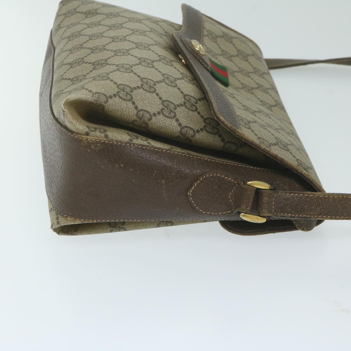 GUCCI GG Supreme Web Sherry Line Shoulder Bag Beige Red 904 02 084 ep2885