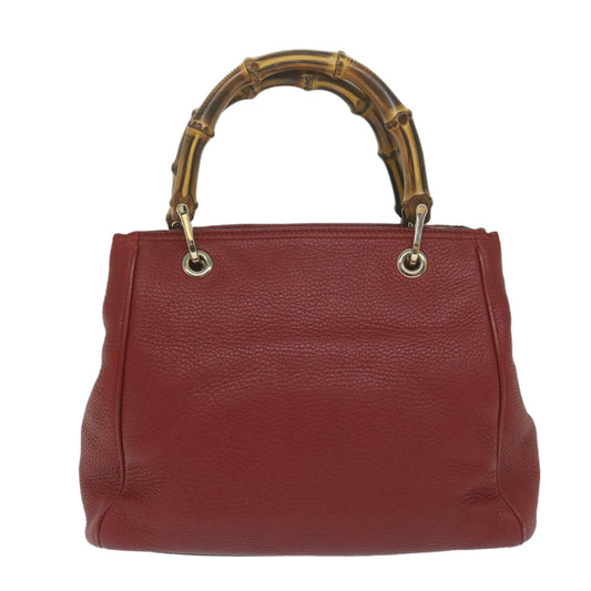 GUCCI Bamboo Hand Bag Leather Red 336032 ep2891