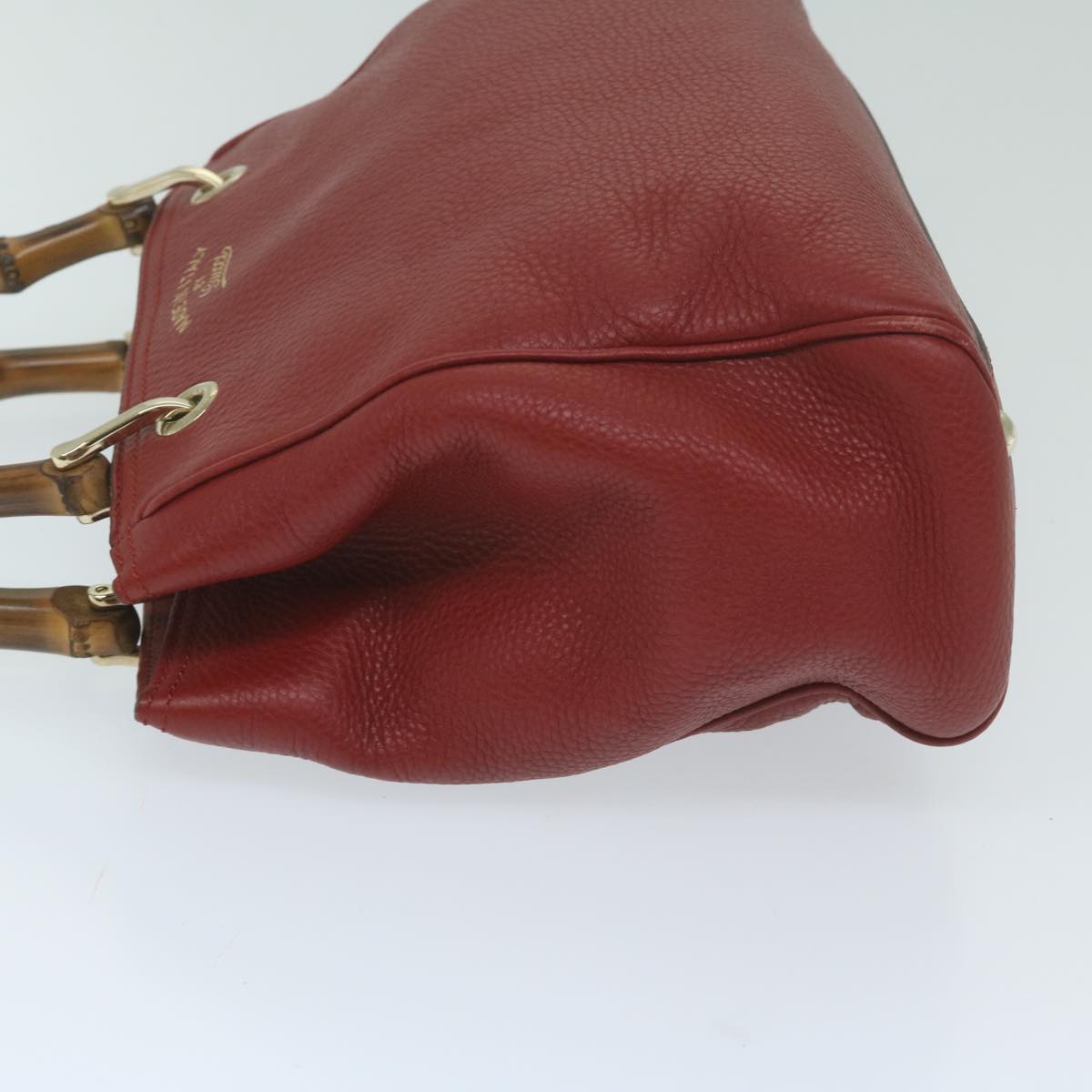 GUCCI Bamboo Hand Bag Leather Red 336032 ep2891
