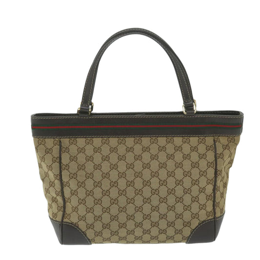 GUCCI GG Canvas Web Sherry Line Tote Bag Beige Red Green 257061 ep2908