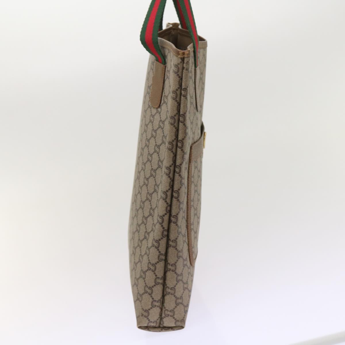 GUCCI GG Plus Supreme Web Sherry Line Tote Bag Beige Red Green ep2938