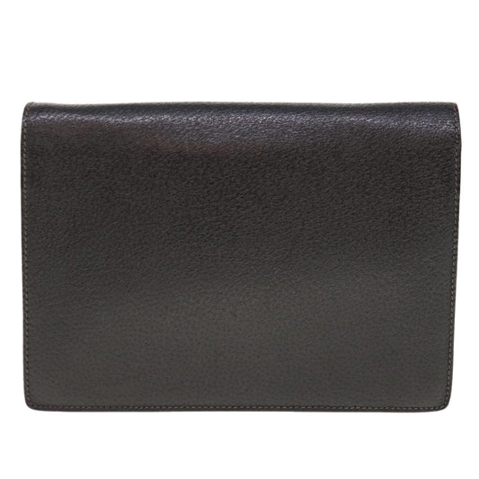 GUCCI Clutch Bag Leather Black ep2949
