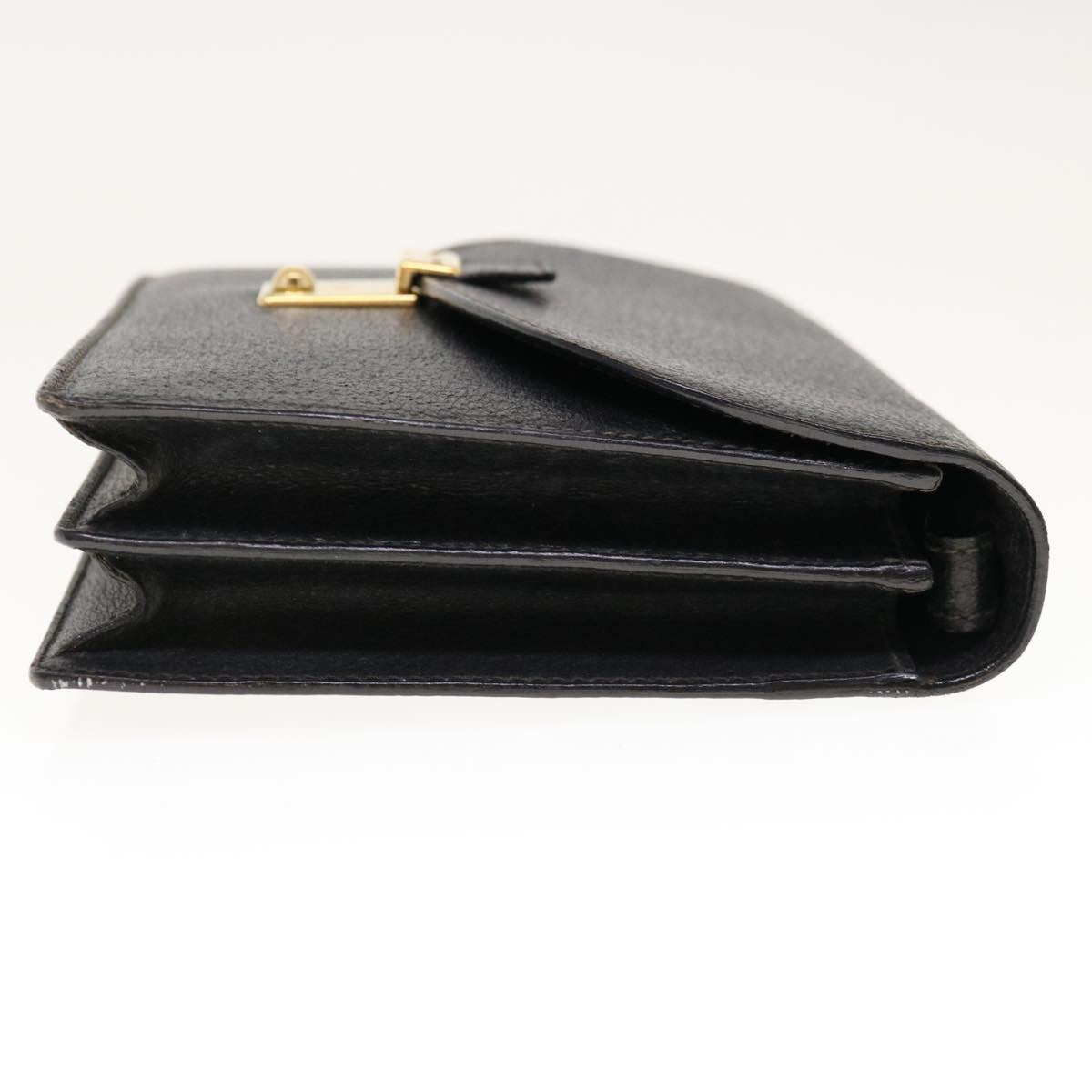 GUCCI Clutch Bag Leather Black ep2949