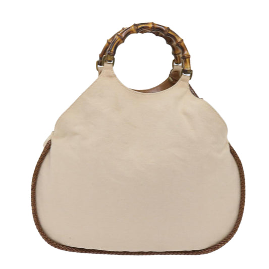 GUCCI Bamboo Hand Bag Canvas Beige 109129 ep2956