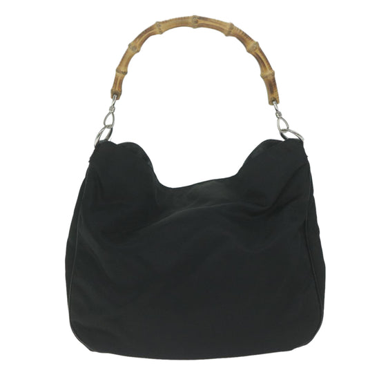 GUCCI Bamboo Shoulder Bag Nylon 2way Black 001 2113 1577 ep3037