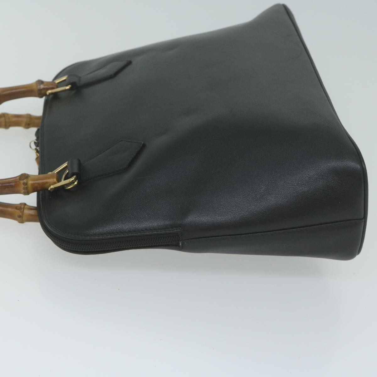 GUCCI Bamboo Hand Bag Leather 2way Black 000 0289 ep3042