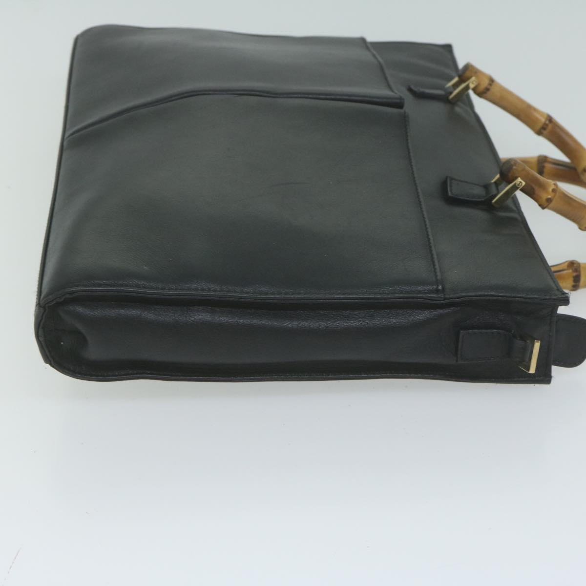 GUCCI Bamboo Hand Bag Leather 2way Black 001 2855 ep3046
