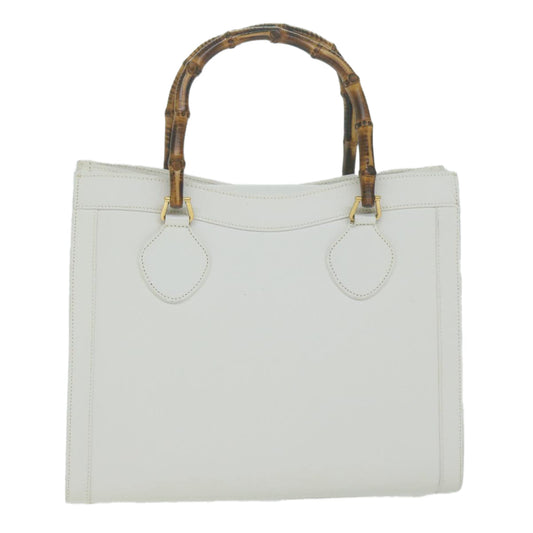 GUCCI Bamboo Hand Bag Leather White 002 0260 2615 ep3064