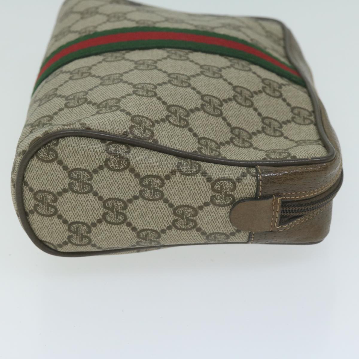 GUCCI GG Supreme Web Sherry Line Clutch Bag Beige Red 56 01 012 ep3084