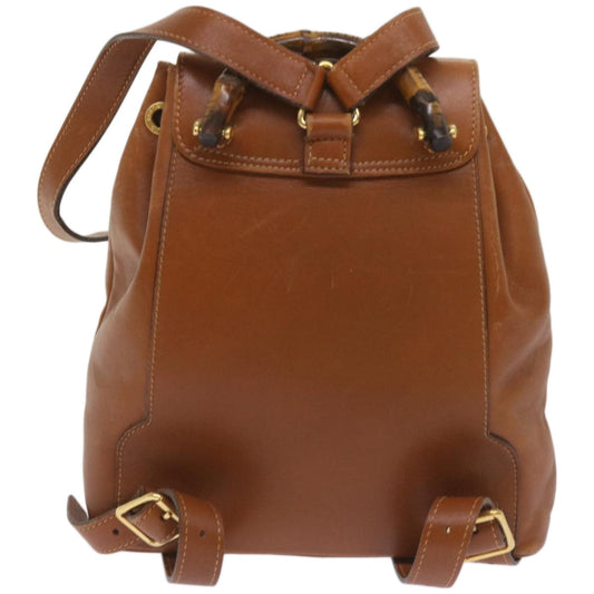 GUCCI Bamboo Backpack Leather Brown 003 2034 0030 ep3319