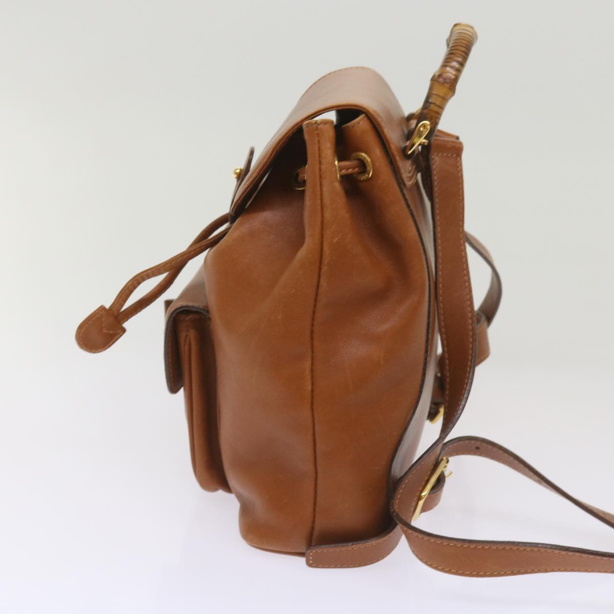 GUCCI Bamboo Backpack Leather Brown 003 2034 0030 ep3319