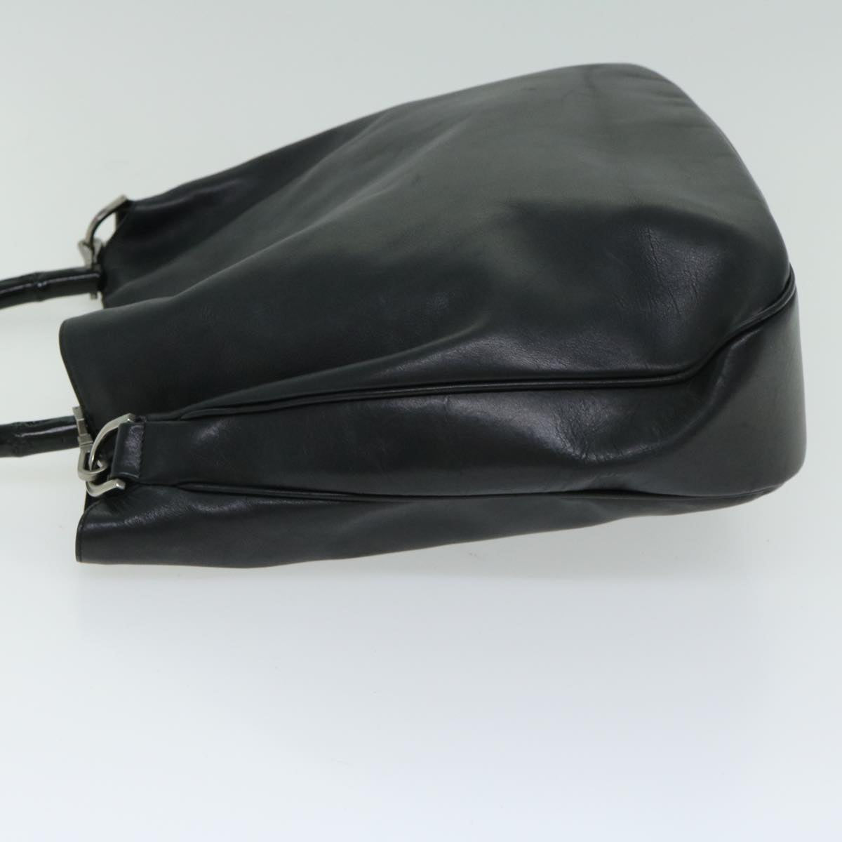 GUCCI Bamboo Hand Bag Leather Black 001 1577 2404 ep3430