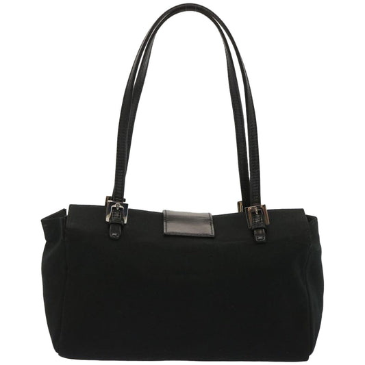 Luxury FendiMamma Baguette Shoulder Bag Nylon Blackep3486